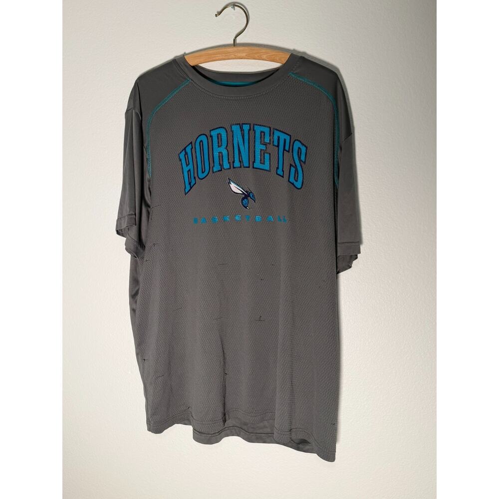Charlotte Hornets NBA Basketball Performance T Shirt 3XL Gray Teal Mens